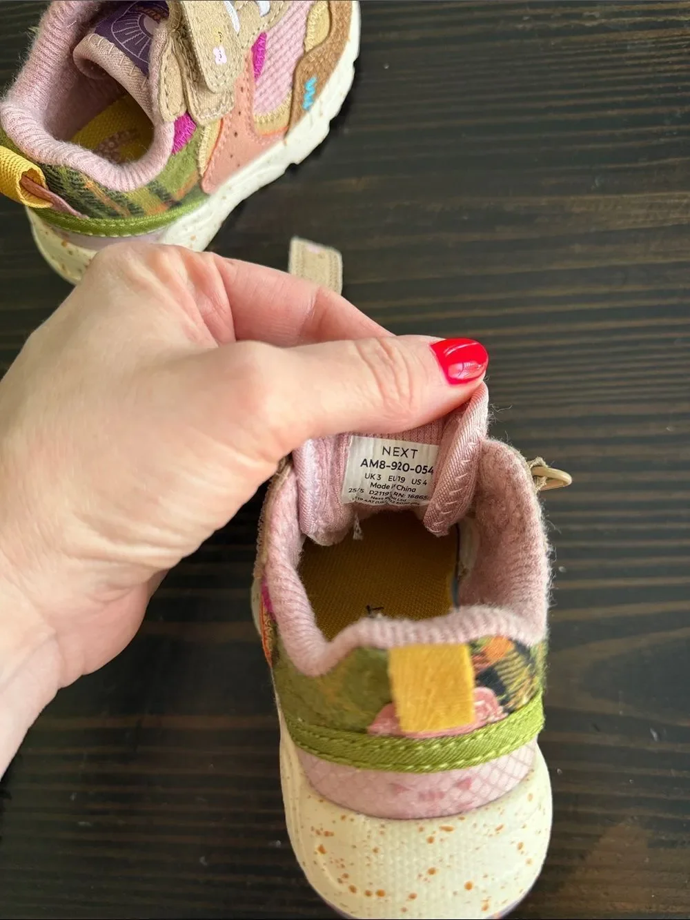 NEXT US Infant Pink Multi Elastic Lace Touch Fasten Trainers Sneakers